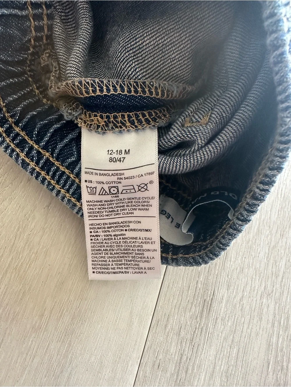 Old Navy Pull-On Baggy Wide-Leg Cargo Jeans  Girls Blue 12-18M NWT IN PKG